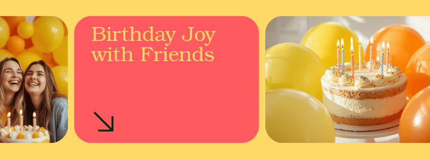 Birthday wishes for best friend written on a card with party decorations